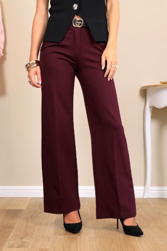 Pantalon large bordeaux