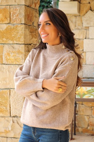 Pull taupe Mila