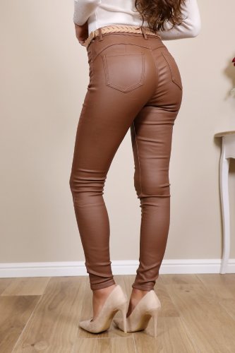 Pantalon marron huilé Elsa