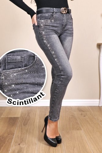 Jean skinny Push up Scintillant
