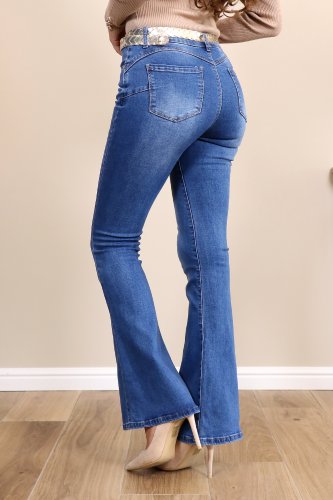 Jean flare bleu délavé Push up 