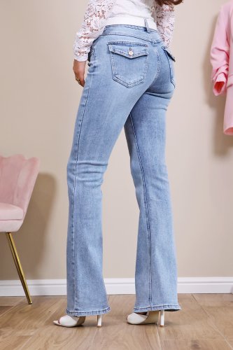 Jean flare push up bleu