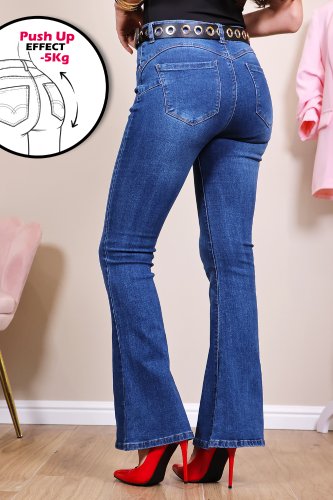 Jean flare bleu délavé Push up Ciao