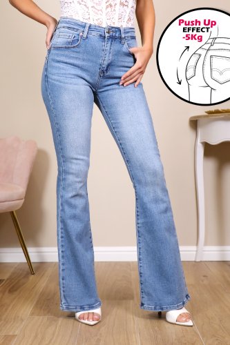 Jean flare push up blushed Cathy