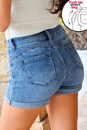 Short en jean bleu push up Lola