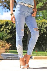 Jean bleu dentelle2