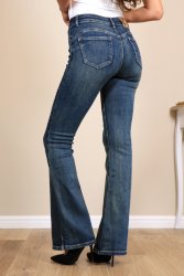 Jean flare push up bleu délavé Nancy2