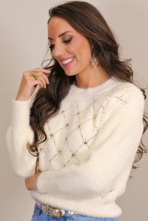 Pull beige en sequins Shirley2