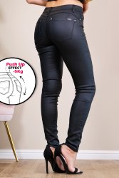 Jean skinny noir Push up Huilé Houston2