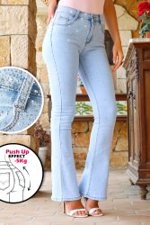 Jean flare blushed Push up strass2