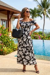Robe longue blanche et noire Bella2
