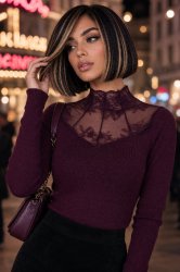 Pull dentelle figue Bellissima2